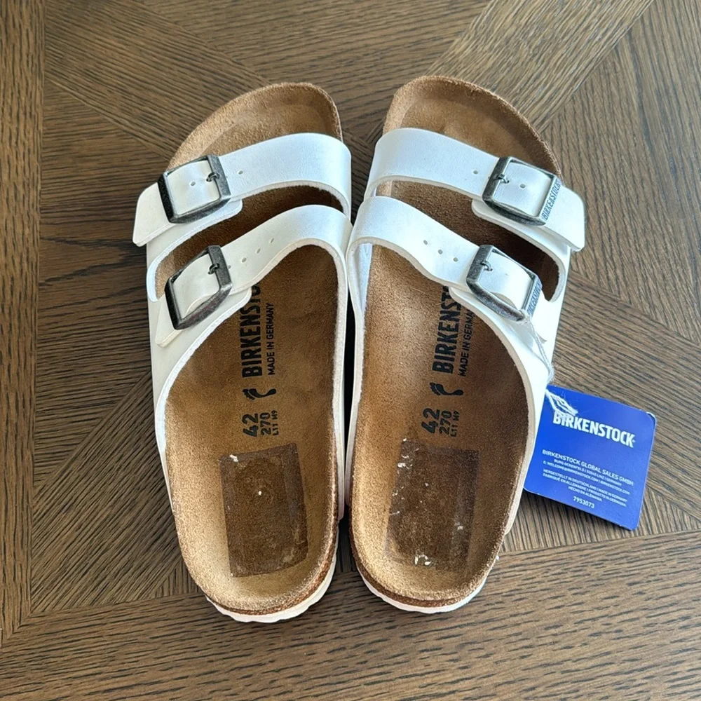 BIRKENSTOCK Arizona Deserts slide Sandal Men, White,SZ 42EU 9US,BRAND NEW$135